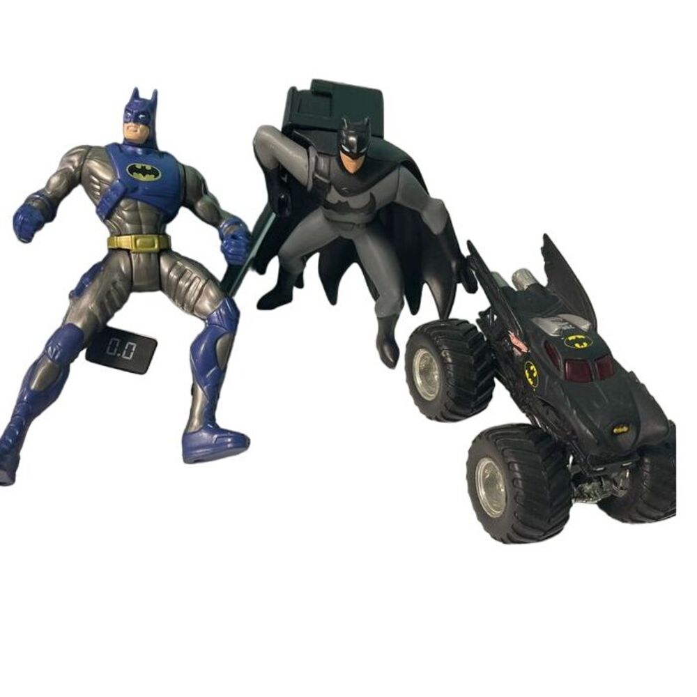Batman Action Figure Set with Batmobile Monster Truck Collectible Toys T-5